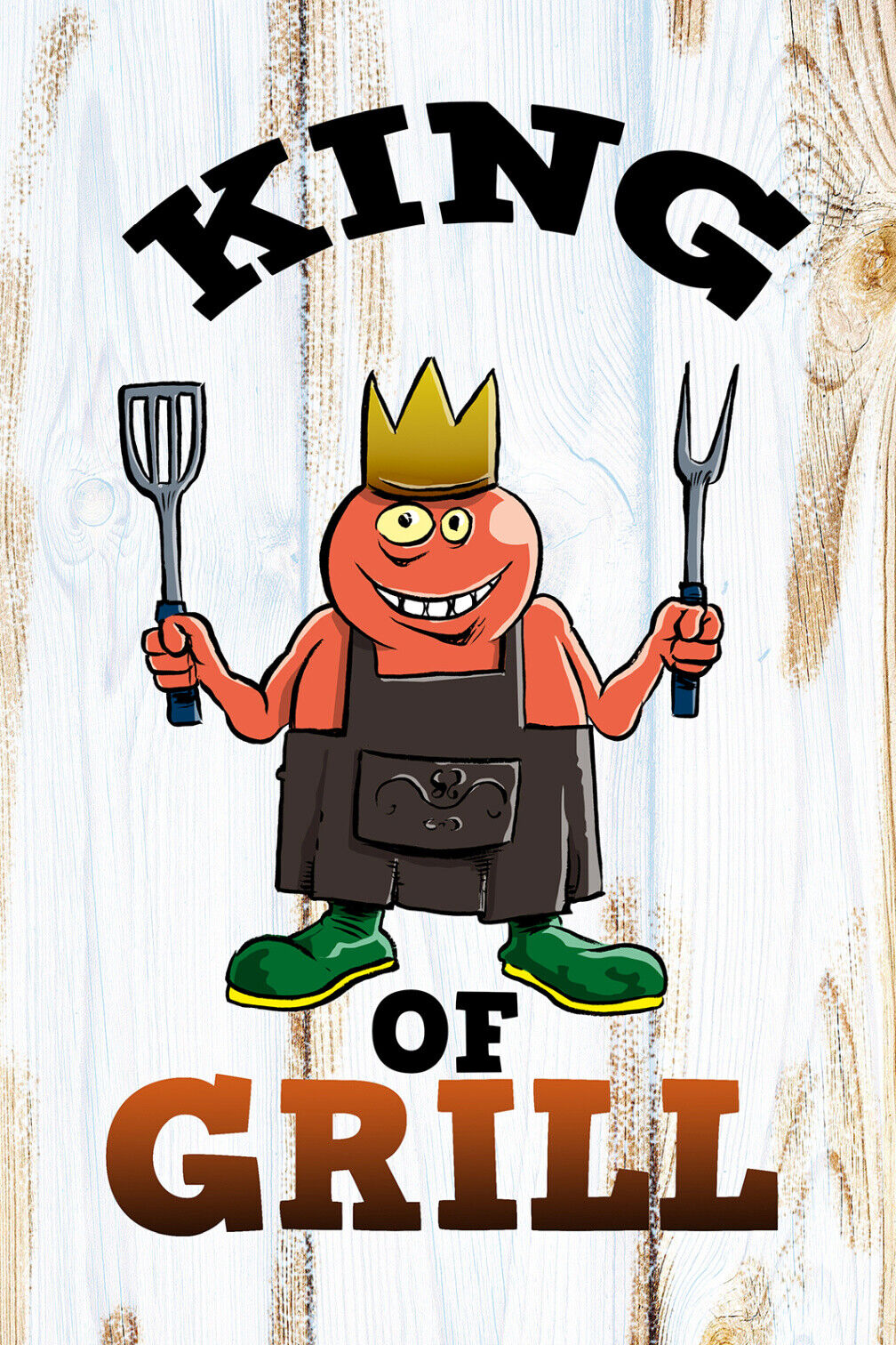 Schild Spruch King of Grill Grillkönig Essen Männer JW