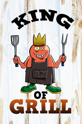 Schild Spruch King of Grill Grillkönig Essen Männer JW