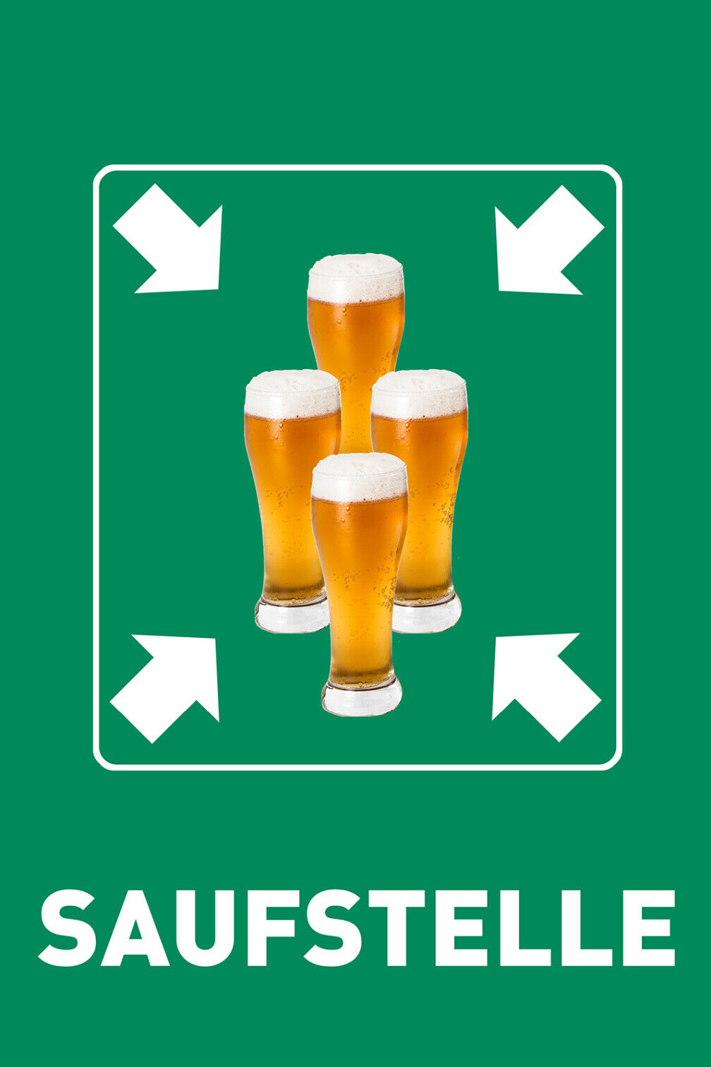 Schild Spruch Saufstelle Sammelstell Bier Alkohol JW