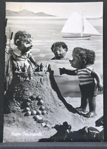 Frohe Feriengrüße Igel Strand Schiff JW 410175 F
