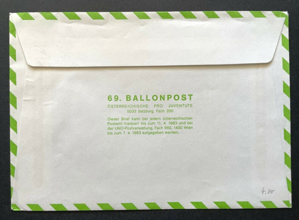 Brief 69.Ballonpost-Flug Bordstempel Lauterach 1983 ca.16,2x11,4cm 410350