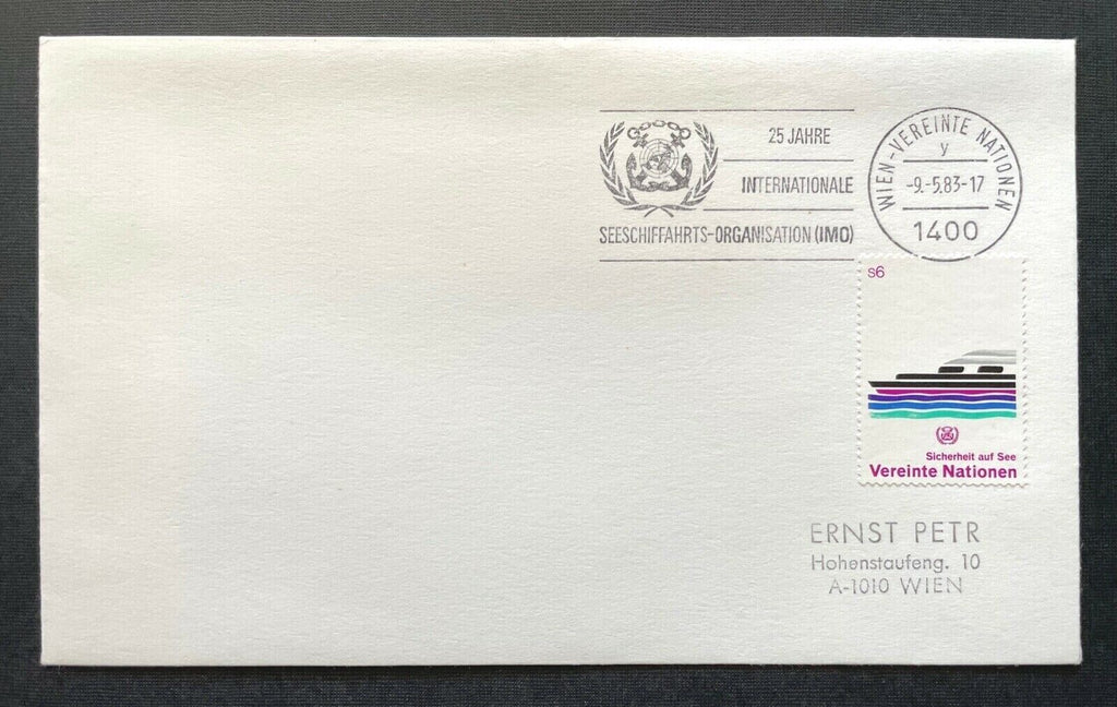 Brief Int.Seeschiffahrt Vereinte Nationen 1400 Wien 1983 ca.16,1x9,7cm 410352