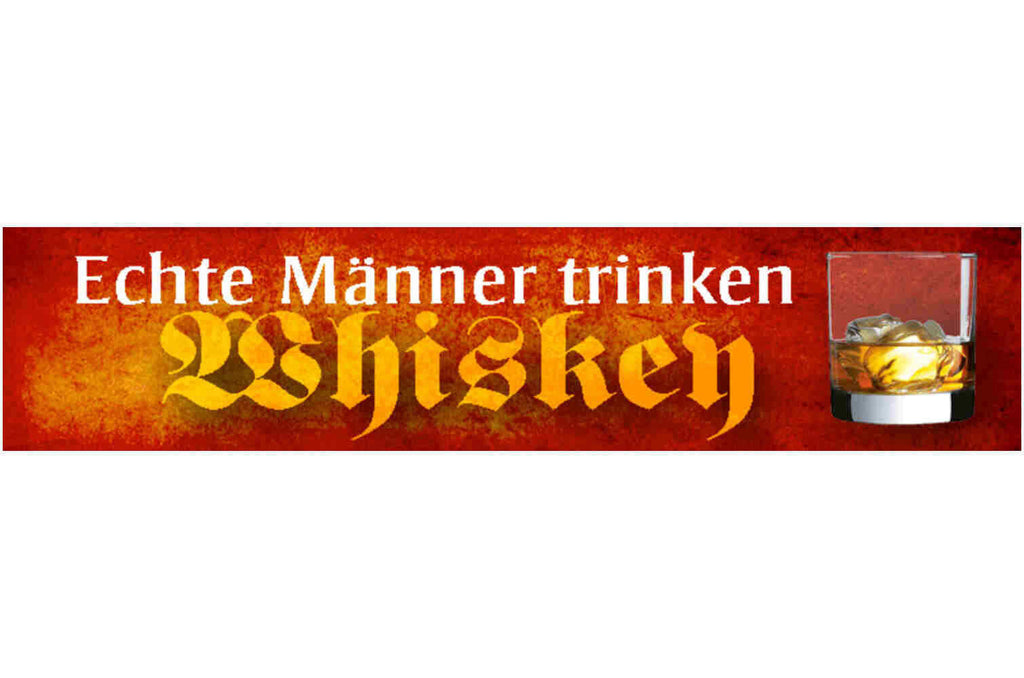 Schild Echte Männer Trinken Whiskey Whisky Alkohol Glas 46 x 10 Blech od. Holz
