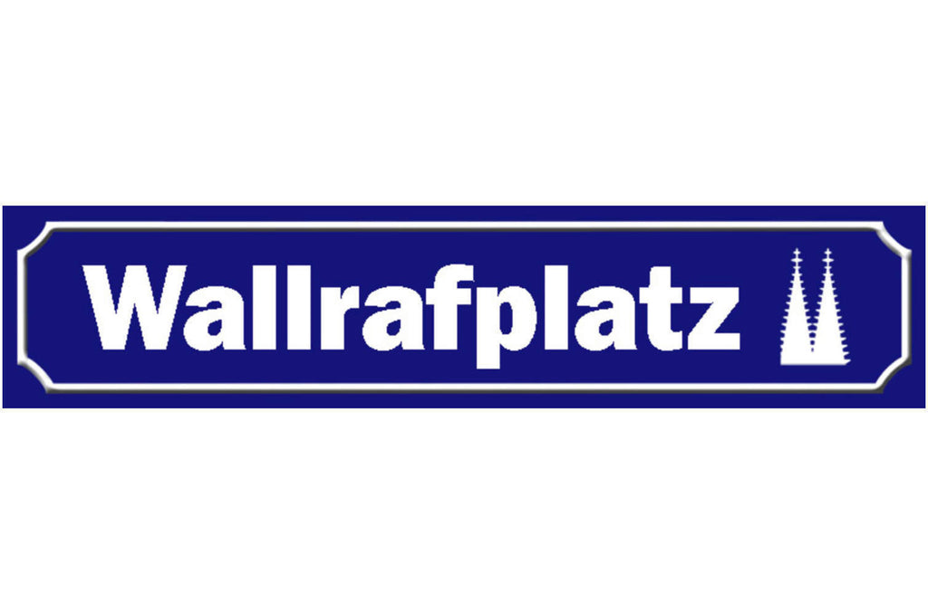 Schild Wallraf Platz Köln Deutschland Dom Ort Straße 46 x 10 Blech od. Holz