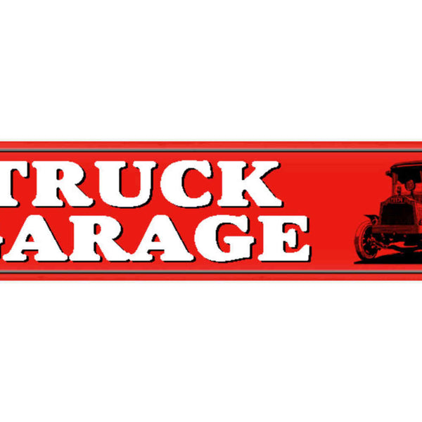 Schild Truck Garage LKW Lastwagen Fernfahrer Werkstatt 46 x 10 Blech od. Holz