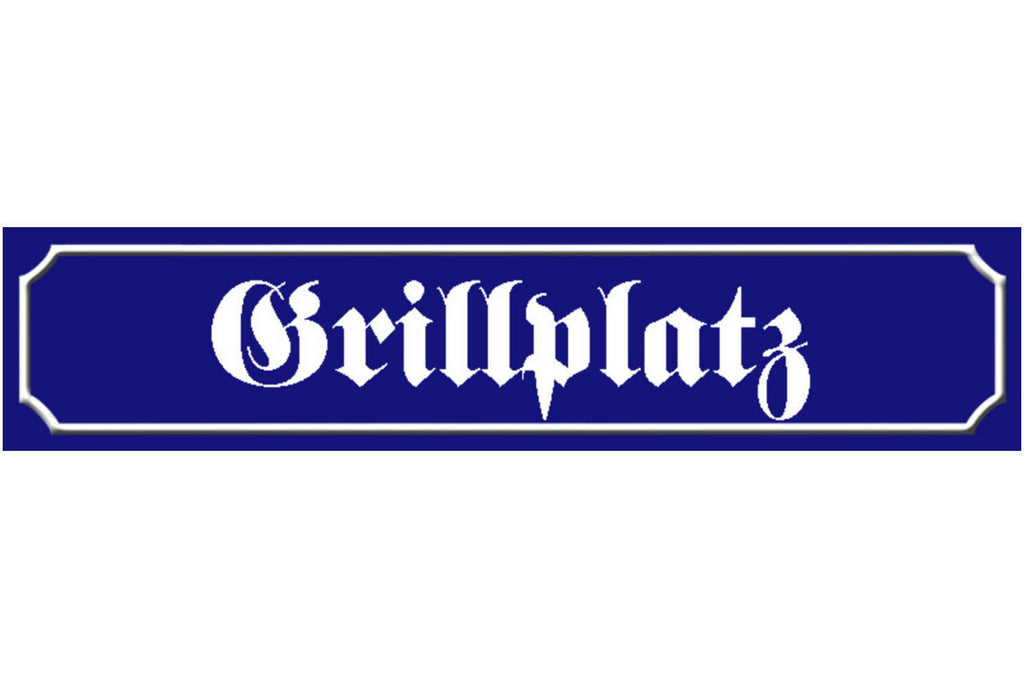 Schild Grill Platz Grillen Griller BBQ Fleisch Ort Straße 46 x 10 Blech od. Holz