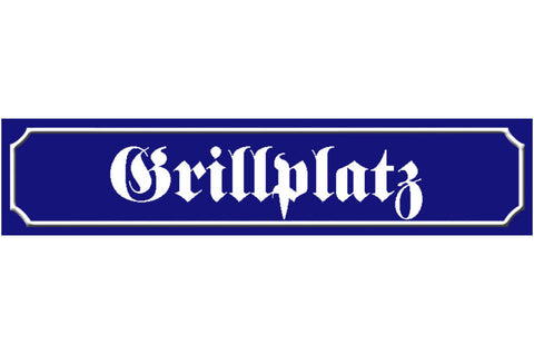 Schild Grill Platz Grillen Griller BBQ Fleisch Ort Straße 46 x 10 Blech od. Holz