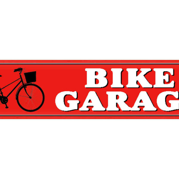 Schild Bike Garage Fahrrad Raum Fahrer Werkstatt Bike 46 x 10 Blech od. Holz