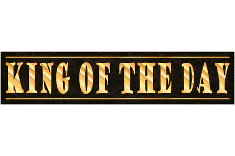 Schild King of the Day König Tag Glück Erfolg Gute Laune 46 x 10 Blech od. Holz