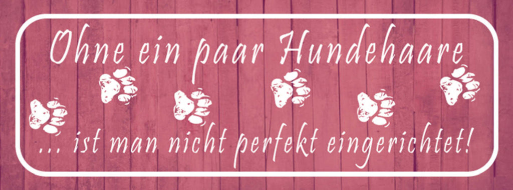 Schild Ohne Ein Paar Hunde Haare Ist Man Nicht Perfekt Eingerichtet 27 x 10