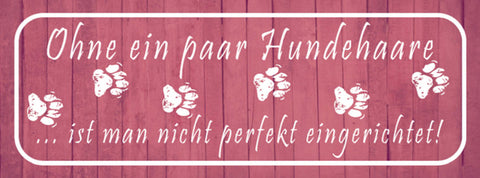 Schild Ohne Ein Paar Hunde Haare Ist Man Nicht Perfekt Eingerichtet 27 x 10