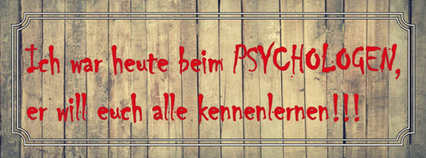 Schild Ich War Heute Beim Psychologen Er Will Euch Alle Kennenlernen 27x10
