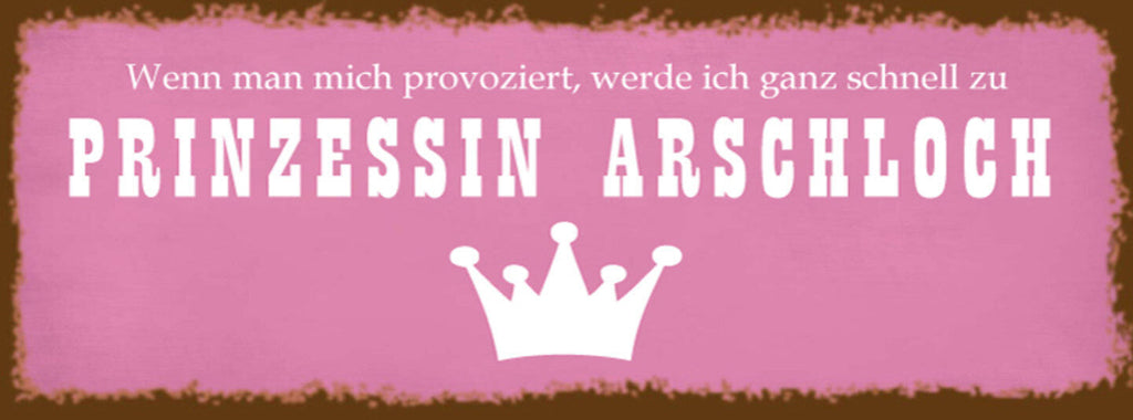 Schild Wenn Man Mich Provoziert Werde Ich Ganz Schnell Zu Prinzessin Arschloch