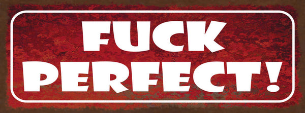 Schild Fuck Perfect Scheiss Auf Perfekt Imperfekt Perfektion 27x10Blech od.Holz