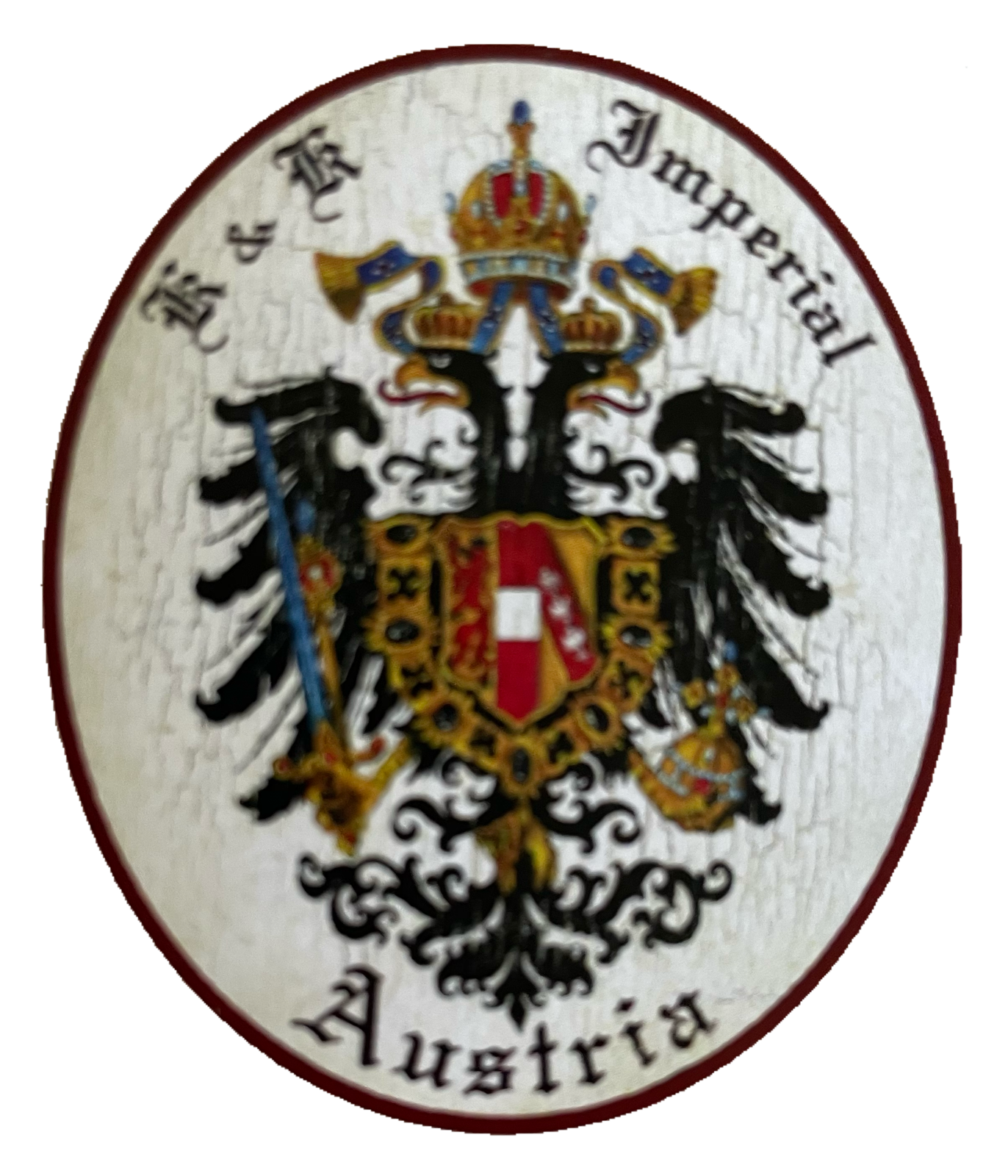 Nostalgie Holzschild KuK Imperial Austria Österreich Doppeladler Wappen Schild