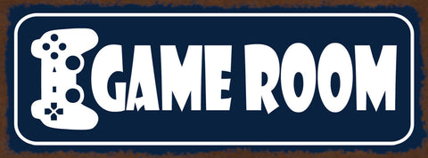 Schild Game Room Videospiele Gaming Games Zimmer Raum 27x10 Blech od.Holz