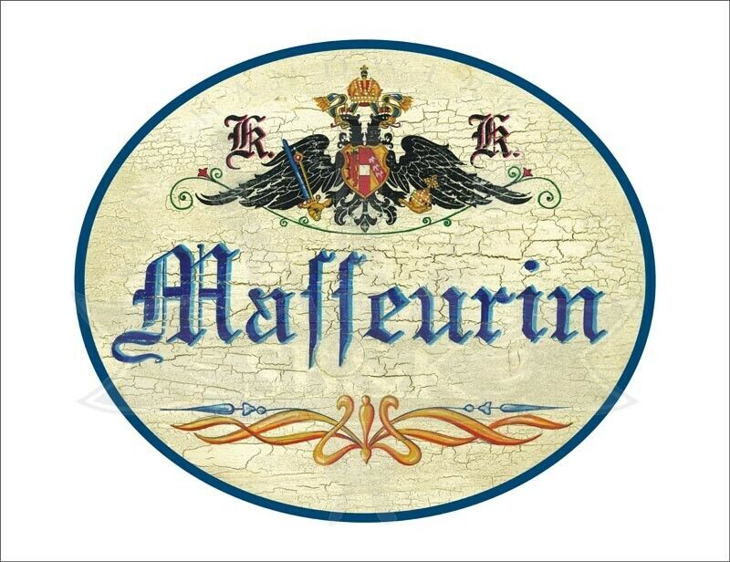 KuK Nostalgie Holzschild - Masseurin - Ornament TH