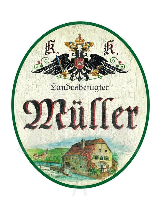 KuK Nostalgie Holzschild - Landesbefugter Müller - Mühle TH