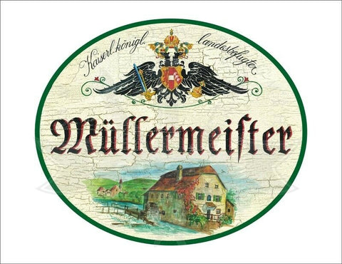 KuK Nostalgie Holzschild - Landesbefugter Müllermeister - Mühle TH