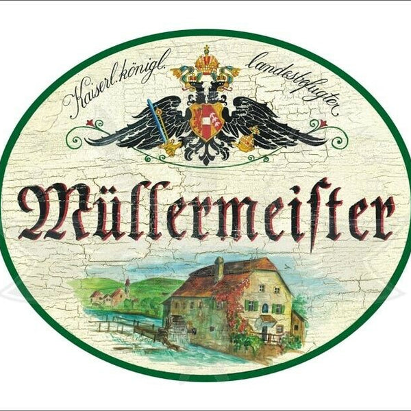 KuK Nostalgie Holzschild - Landesbefugter Müllermeister - Mühle TH