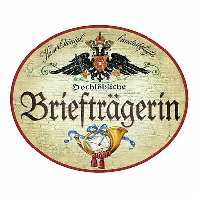 KuK Nostalgie Holzschild Briefräger Briefträgerin