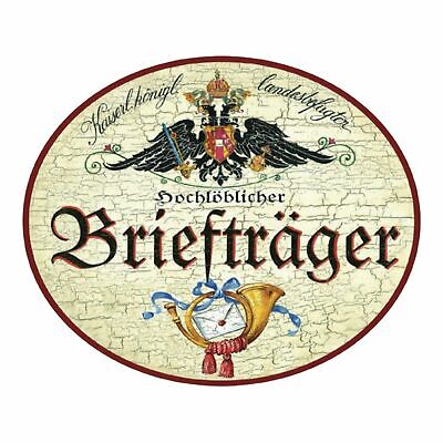 KuK Nostalgie Holzschild Briefräger Briefträgerin