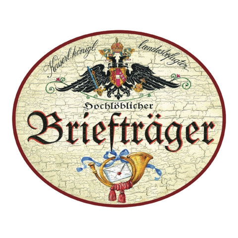 KuK Nostalgie Holzschild Briefräger Briefträgerin