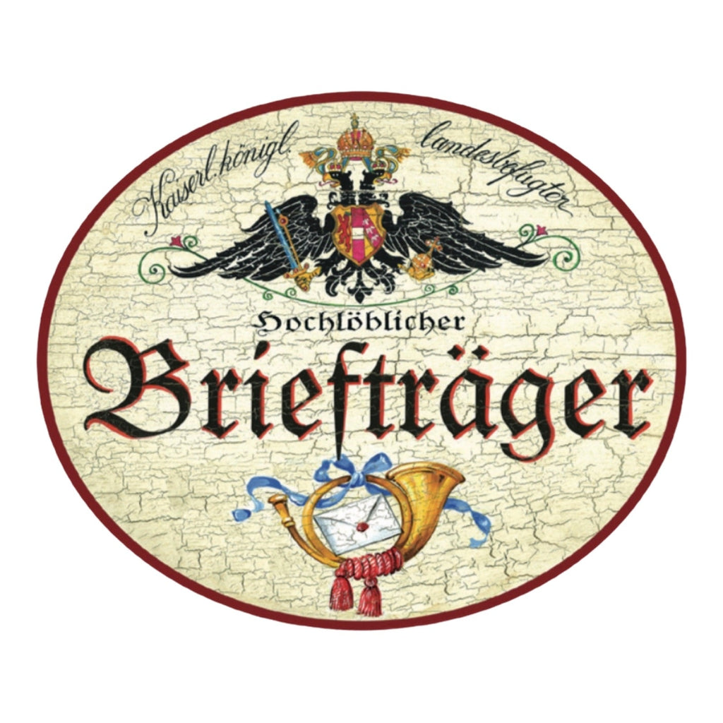 KuK Nostalgie Holzschild Briefräger Briefträgerin