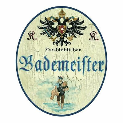 KuK Nostalgie Holzschild Bademeister Badefrau