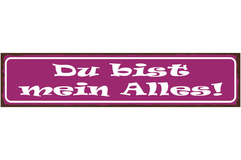 Schild Du Bist Mein Alles Liebe Beziehung Ehe Mann Frau 46 x 10 Blech od. Holz