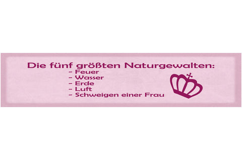 Schild Die 5 Größten Naturgewalten Feuer Wasser Erde Luft Schweigen Frau 46x10