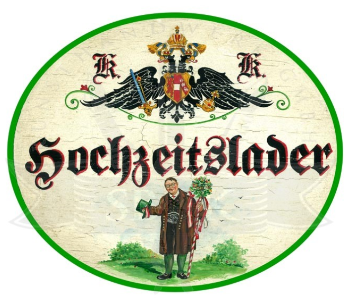 KuK Nostalgie Holzschild Hochzeitslader