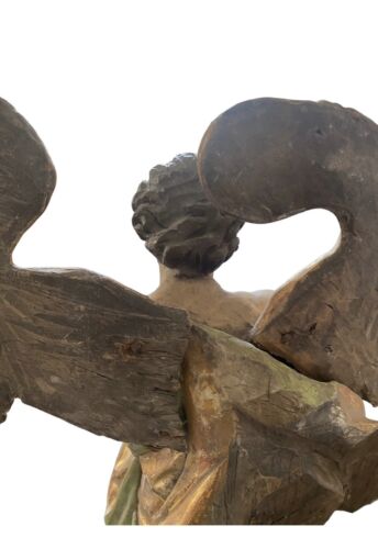 Großer Anbetungs Engel Holzengel Um 1900 Oder früher H 65 B 95 T 45