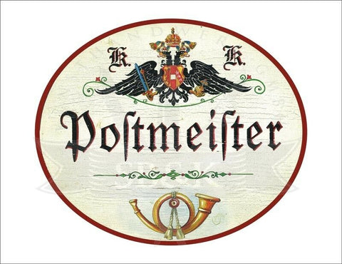 KuK Nostalgie Holzschild - Postmeister - Posthorn TH