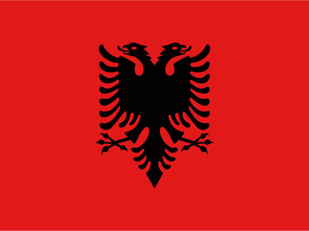 Schild Flagge Albanien Albanische Fahne 12x18 / 20x30 / 30x40 Blech od. Holz