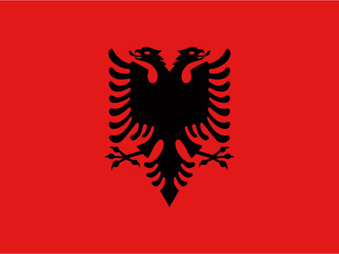 Schild Flagge Albanien Albanische Fahne 12x18 / 20x30 / 30x40 Blech od. Holz