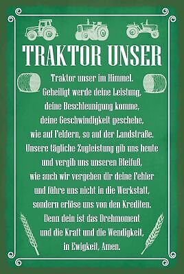 Schild Traktor Unser Gebet Bauernhof Fahrer 12x18 / 20x30 / 30x40 Blech od. Holz