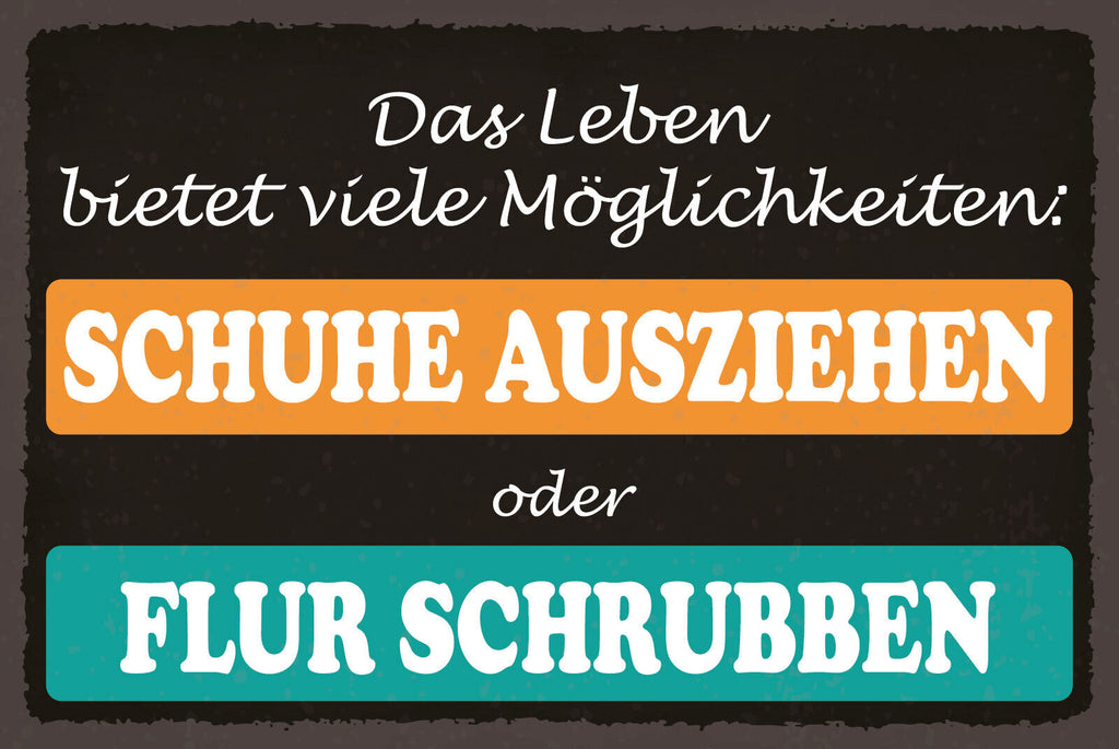 Schild Schuhe ausziehen Flur Boden Wohnung 12x18 / 20x30 / 30x40 Blech od. Holz