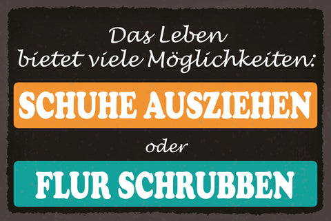 Schild Schuhe ausziehen Flur Boden Wohnung 12x18 / 20x30 / 30x40 Blech od. Holz