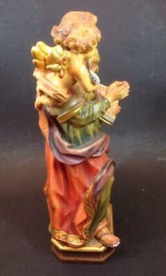 Heiliger Matthäus mit Engel Holz geschnitzt ca. 29 cm 12610