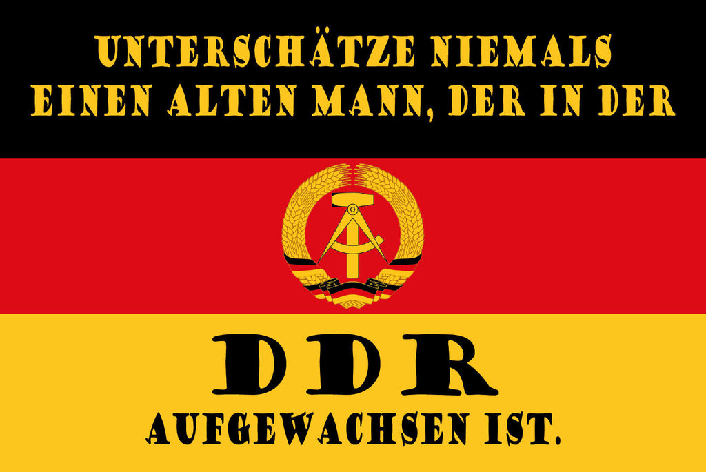 Schild DDR Aufgewachsen Ostdeutschland Osten 12x18 / 20x30 / 30x40 Blech od.Holz