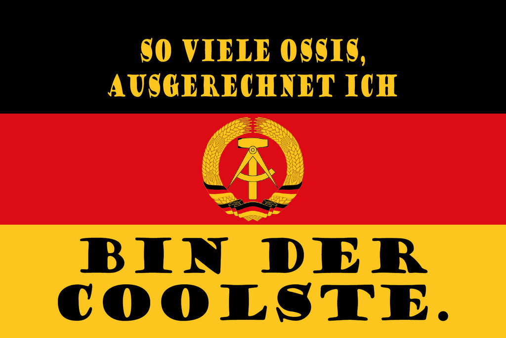 Schild Ossi Coolste DDR Ostdeutschland Osten 12x18 / 20x30 / 30x40 Blech od.Holz