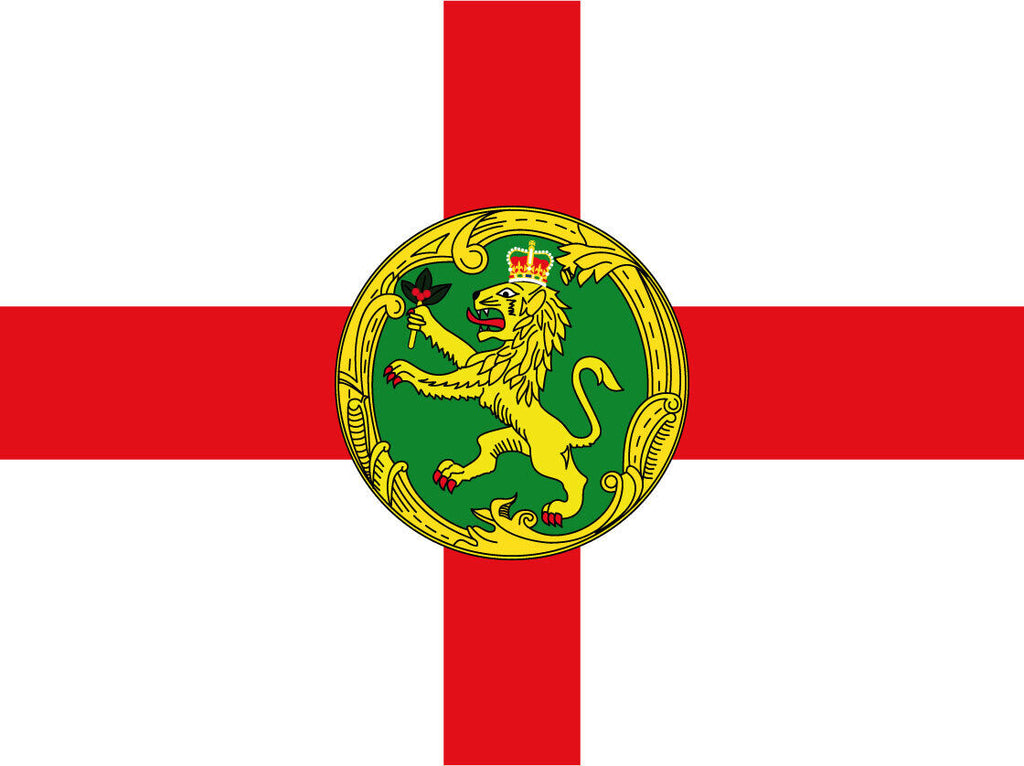 Schild Flagge Alderney Grossbritannien Fahne 12x18 / 20x30 / 30x40 Blech od.Holz