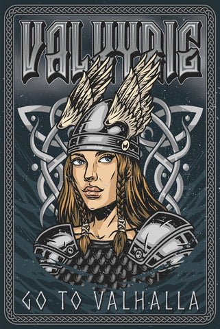 Schild Valkyrie Valhalla Vikinger Frau Helm 12x18 / 20x30 / 30x40 Blech od. Holz