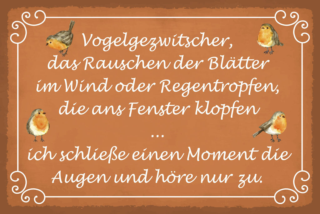Schild Moment Zuhören Ruhe Natur Meditation 12x18 / 20x30 / 30x40 Blech od. Holz