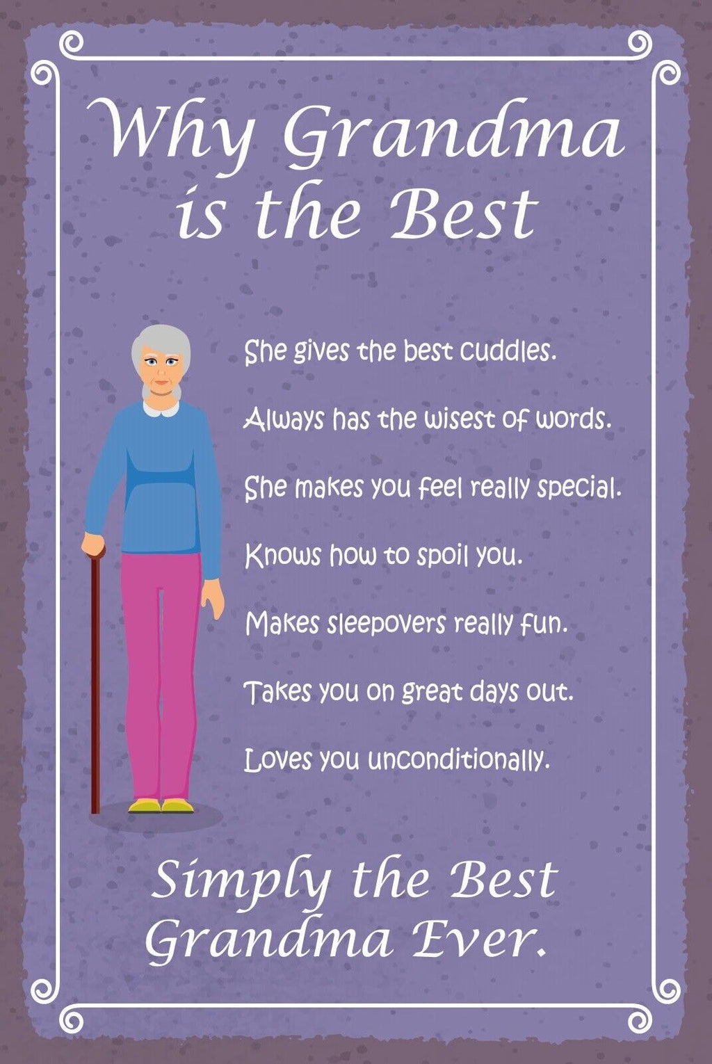 Schild Grandma is the best Oma Großmutter 12x18 / 20x30 / 30x40 Blech od. Holz