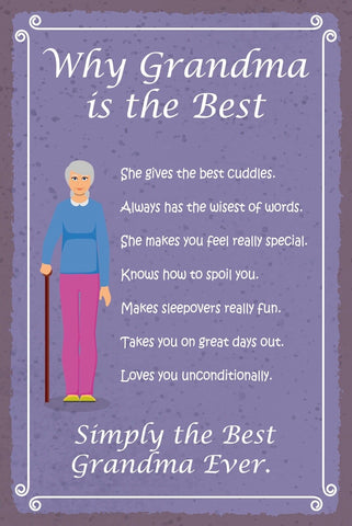 Schild Grandma is the best Oma Großmutter 12x18 / 20x30 / 30x40 Blech od. Holz