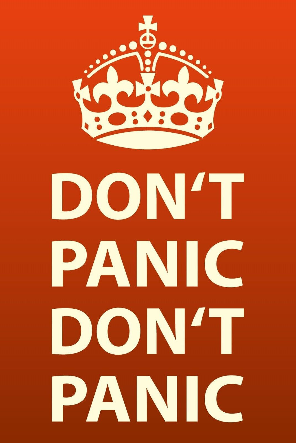 Schild Don‘t Panic Keine Panik Ruhe Stress 12x18 / 20x30 / 30x40 Blech od. Holz