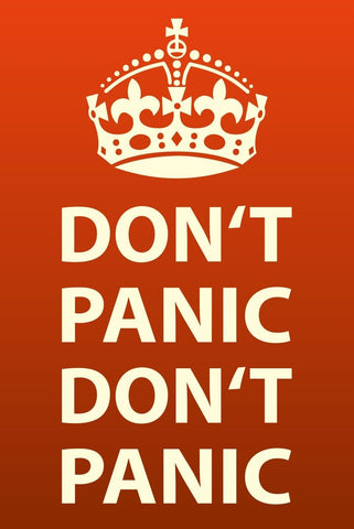 Schild Don‘t Panic Keine Panik Ruhe Stress 12x18 / 20x30 / 30x40 Blech od. Holz