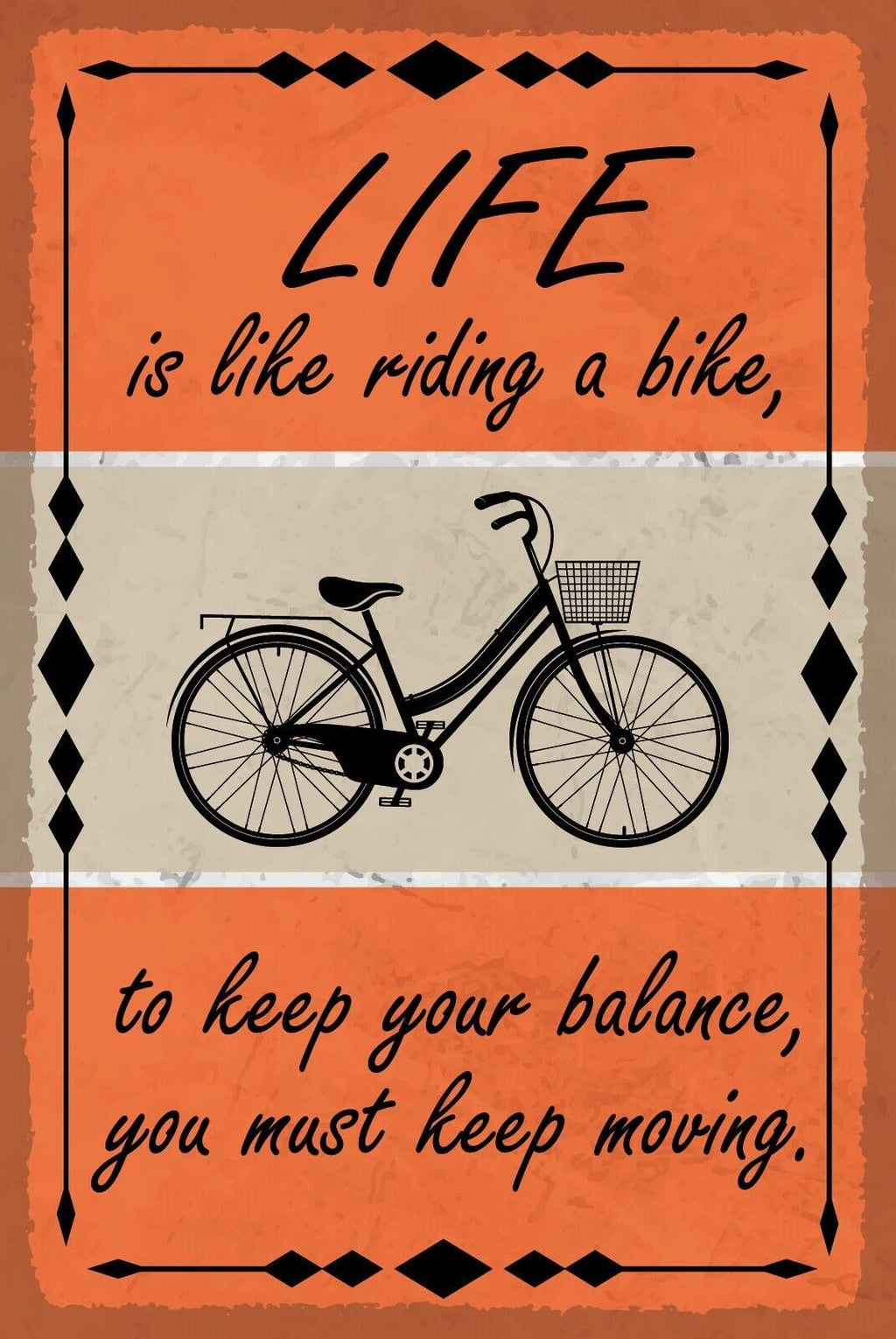 Schild Life Riding Bike Leben Fahrrad fahren 12x18 / 20x30 / 30x40 Blech od.Holz